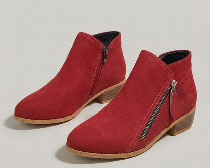Women's Ankle Boots with Arch Support and Side Zipper
