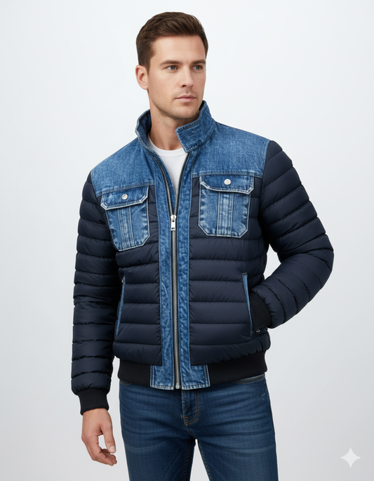Giacca Uomo Autunnale Ibrida Trapuntata – Vestibilità Sartoriale e Design Moderno