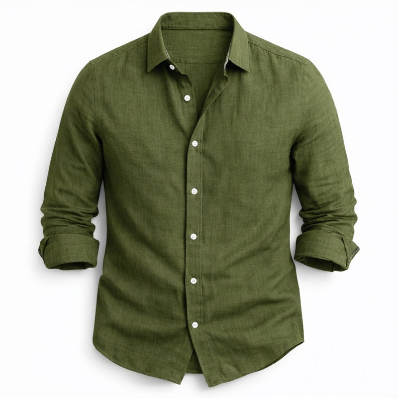 Men's Summer Shirt with Buttons and Rounded Hem – Comfortable Casual Fit
