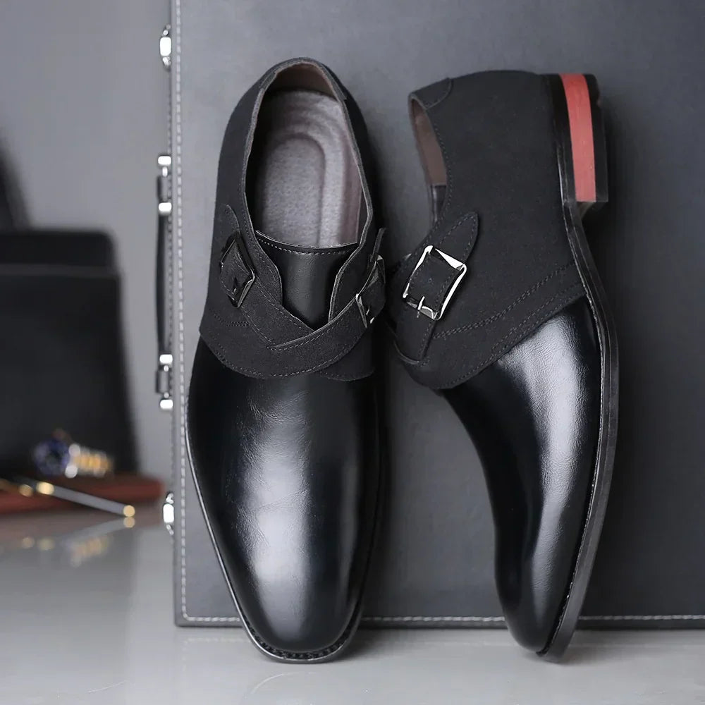 Scarpe Derby Uomo Slip-On con Fibbia, Soletta Imbottita, Suola in Gomma – Eleganti e Comode