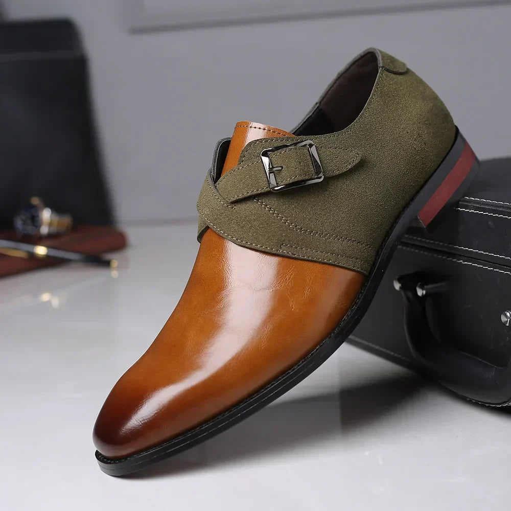 Scarpe Derby Uomo Slip-On con Fibbia, Soletta Imbottita, Suola in Gomma – Eleganti e Comode