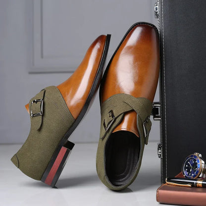 Scarpe Derby Uomo Slip-On con Fibbia, Soletta Imbottita, Suola in Gomma – Eleganti e Comode