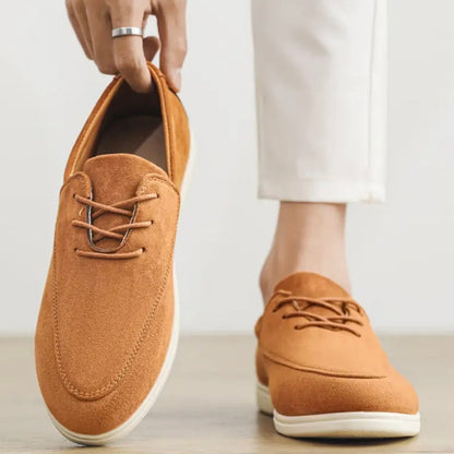 Men's Suede Loafers with Padded Insole and Non-Slip Sole