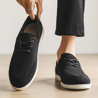 Men's Suede Loafers with Padded Insole and Non-Slip Sole
