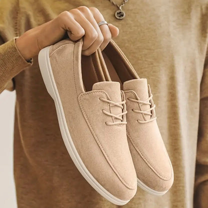 Men's Suede Loafers with Padded Insole and Non-Slip Sole