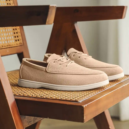 Men's Suede Loafers with Padded Insole and Non-Slip Sole