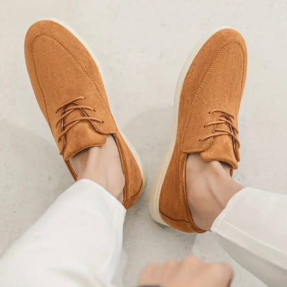 Men's Suede Loafers with Padded Insole and Non-Slip Sole