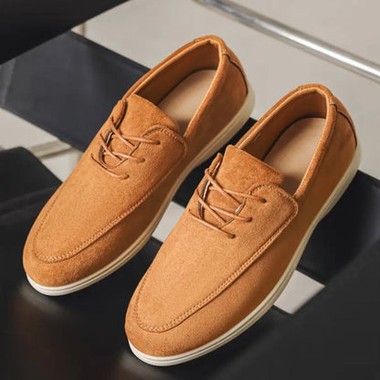 Men's Suede Loafers with Padded Insole and Non-Slip Sole