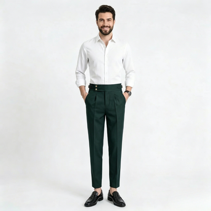 Pantaloni Uomo a Vita Alta con Gamba Dritta – Vestibilità Regolare