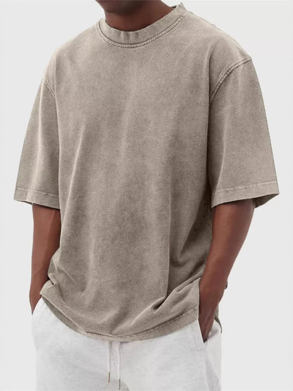 Oversized Men’s Short-Sleeve T-Shirt with Washed Effect