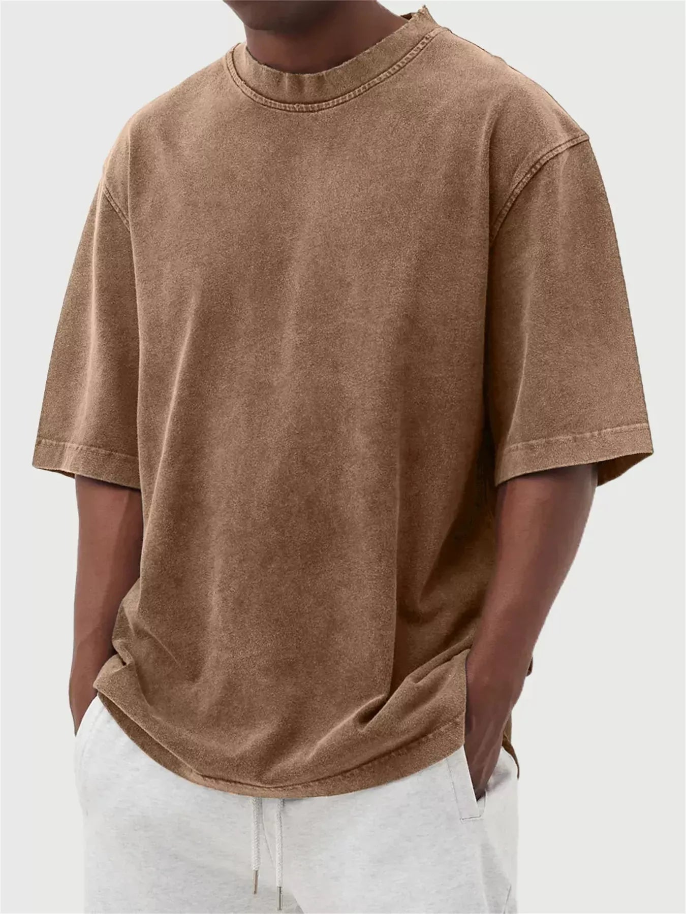 Oversized Men’s Short-Sleeve T-Shirt with Washed Effect