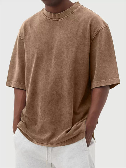 Oversized Men’s Short-Sleeve T-Shirt with Washed Effect