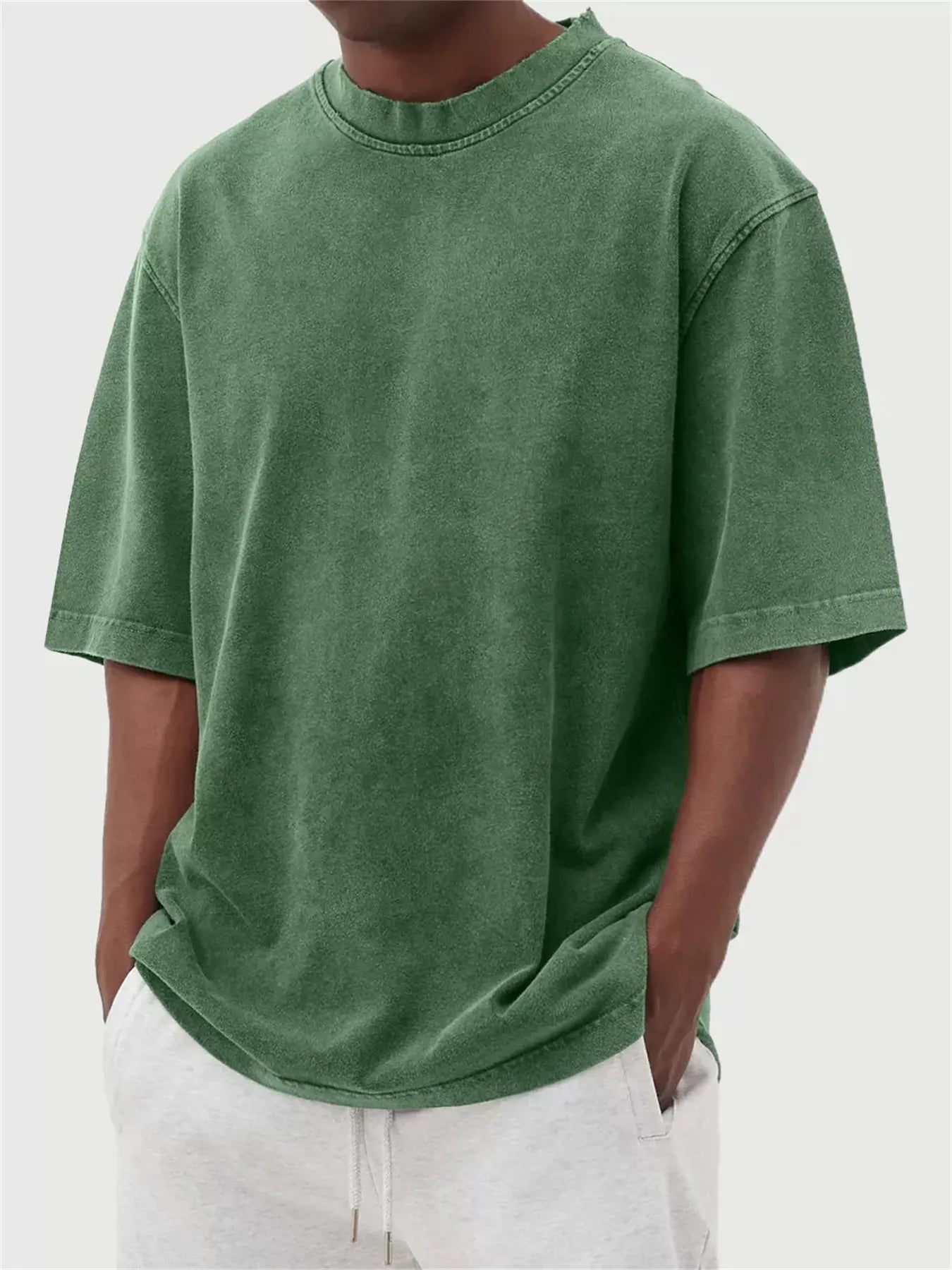 Oversized Men’s Short-Sleeve T-Shirt with Washed Effect