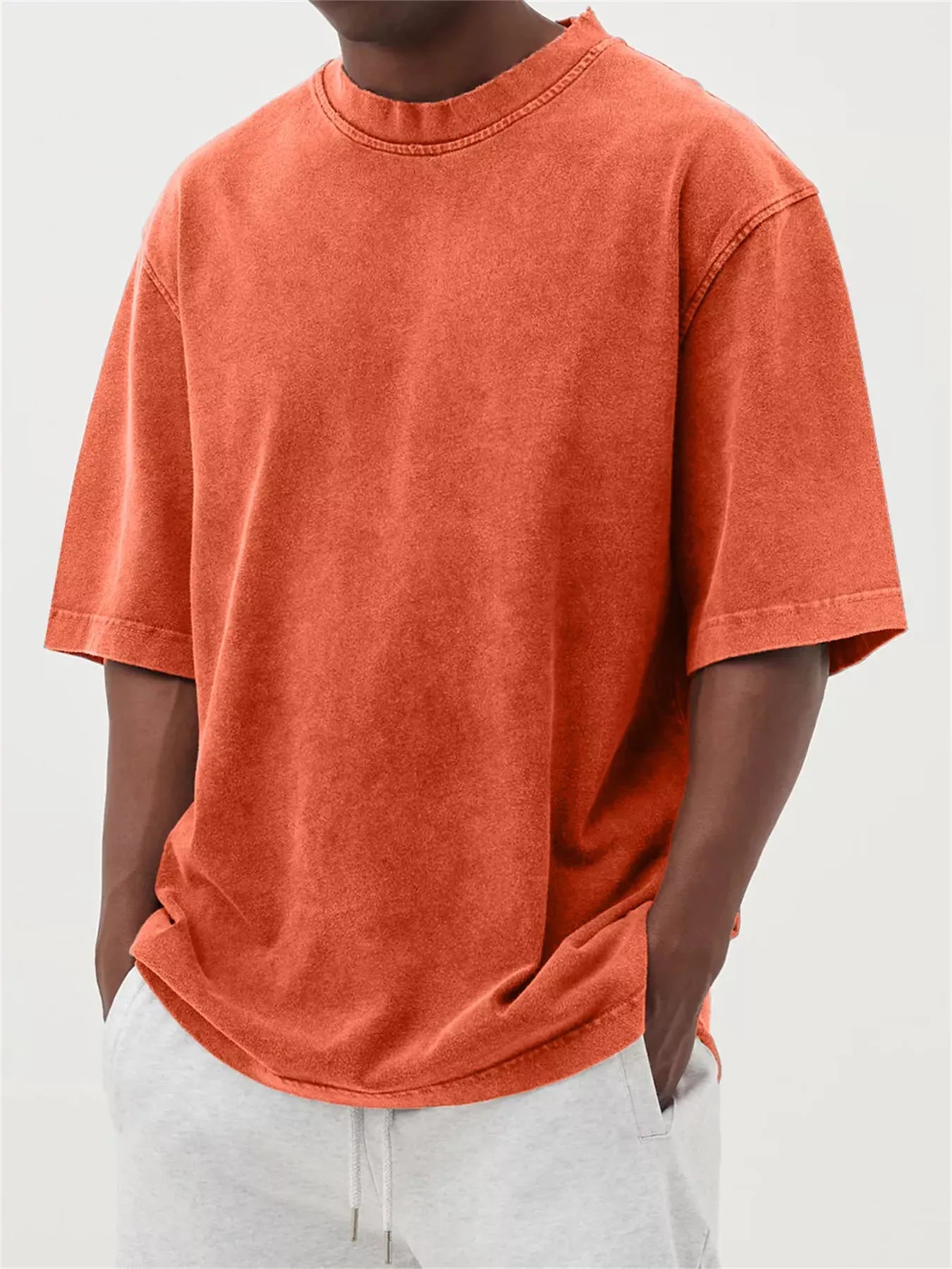 Oversized Men’s Short-Sleeve T-Shirt with Washed Effect