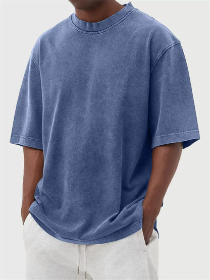 Oversized Men’s Short-Sleeve T-Shirt with Washed Effect