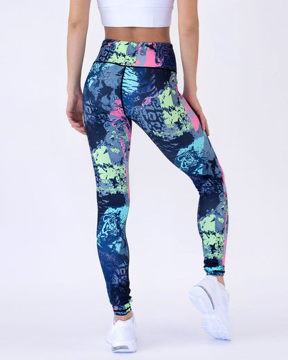 Leggings de mujer con estampado abstracto, transpirables y elásticos