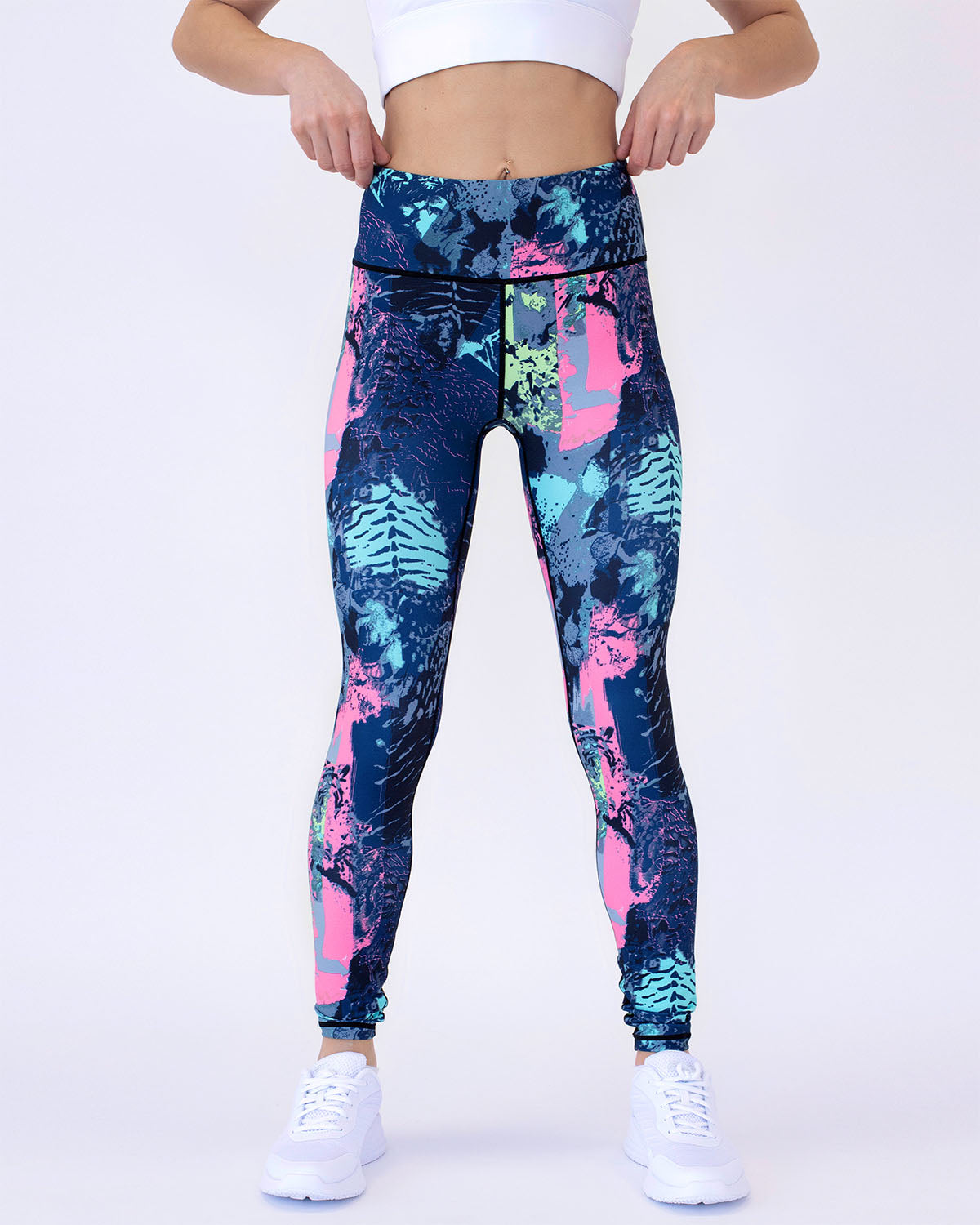 Leggings de mujer con estampado abstracto, transpirables y elásticos