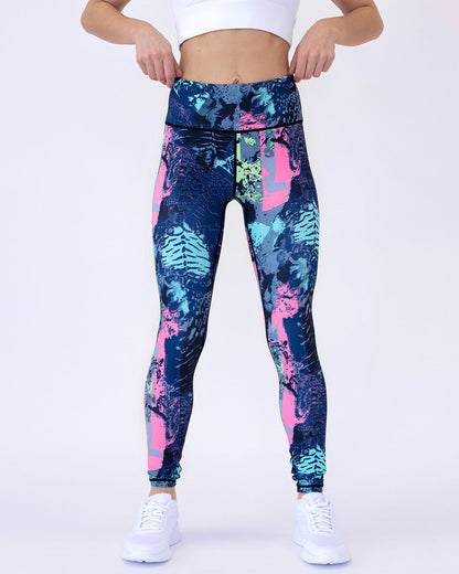 Leggings de mujer con estampado abstracto, transpirables y elásticos