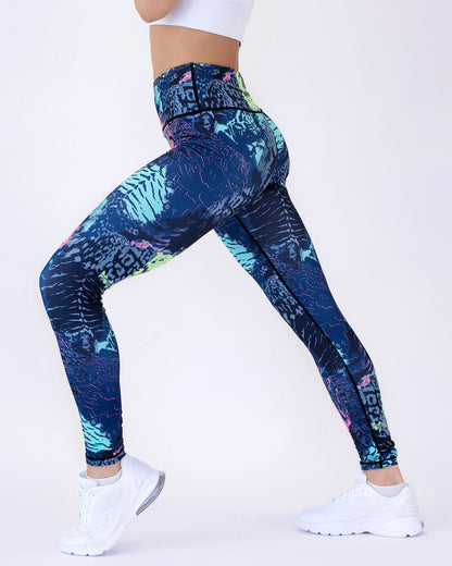 Leggings de mujer con estampado abstracto, transpirables y elásticos