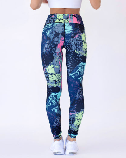 Leggings de mujer con estampado abstracto, transpirables y elásticos