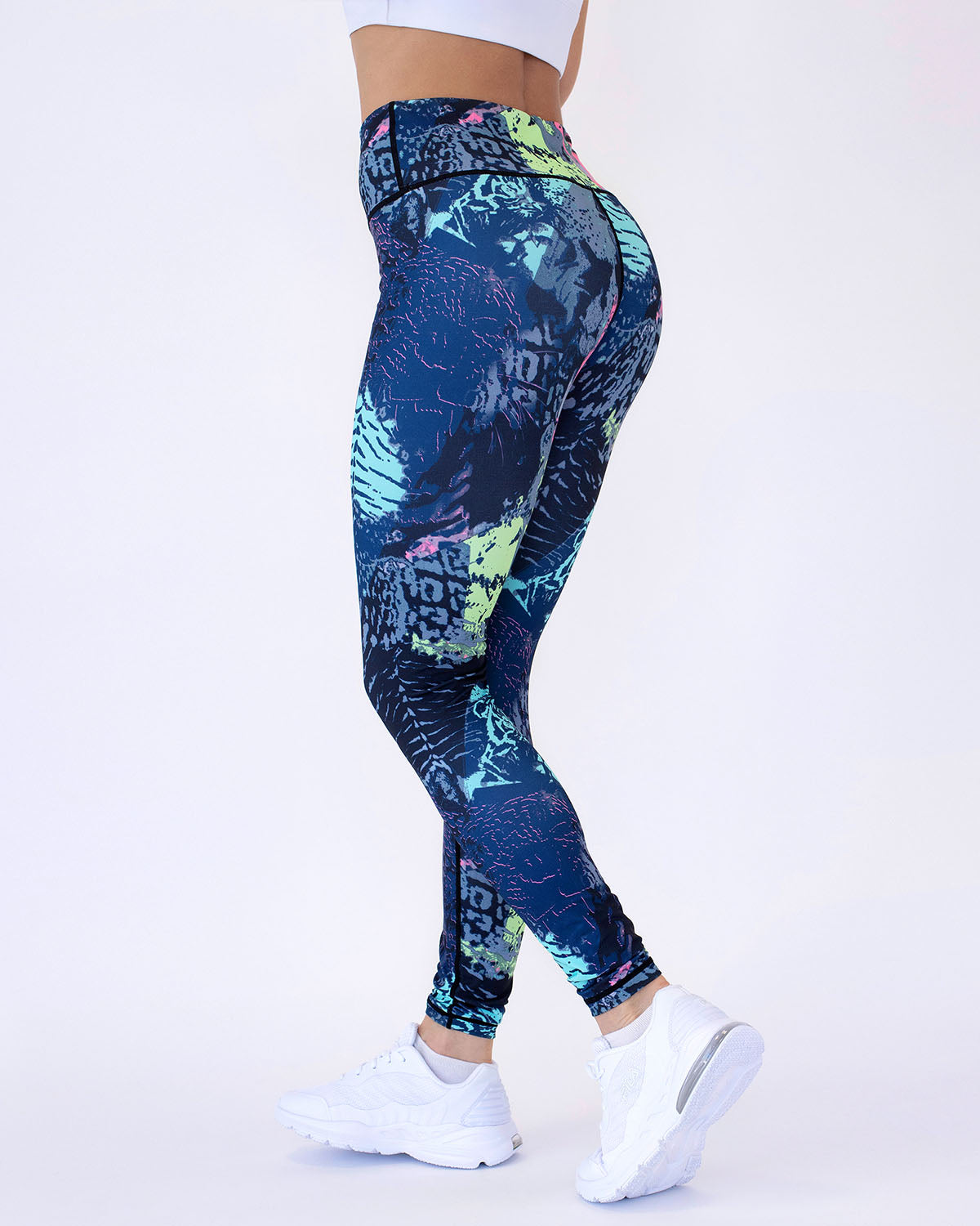 Leggings de mujer con estampado abstracto, transpirables y elásticos