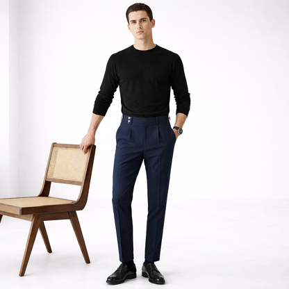 Pantaloni Uomo a Vita Alta con Gamba Dritta – Vestibilità Regolare