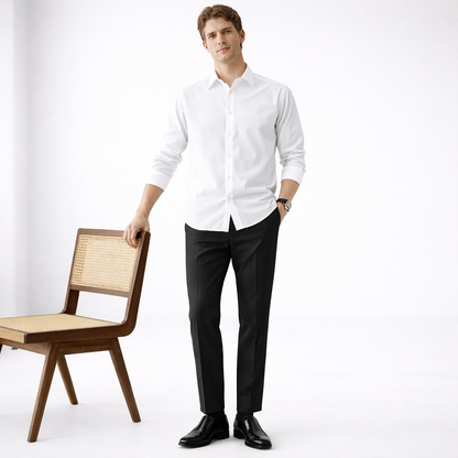 Pantaloni Uomo a Vita Alta con Gamba Dritta – Vestibilità Regolare