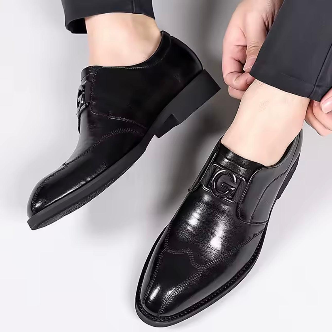 Men's Monk Strap Shoes with Buckle and Padded Insole