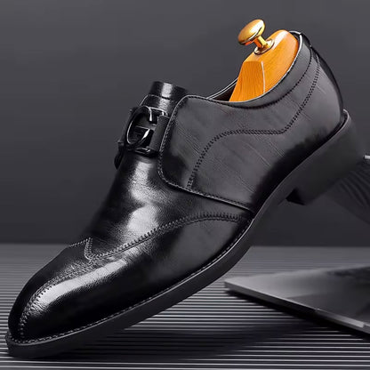 Men's Monk Strap Shoes with Buckle and Padded Insole