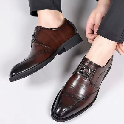 Men's Monk Strap Shoes with Buckle and Padded Insole