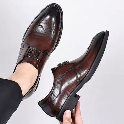 Men's Monk Strap Shoes with Buckle and Padded Insole