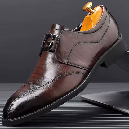 Men's Monk Strap Shoes with Buckle and Padded Insole