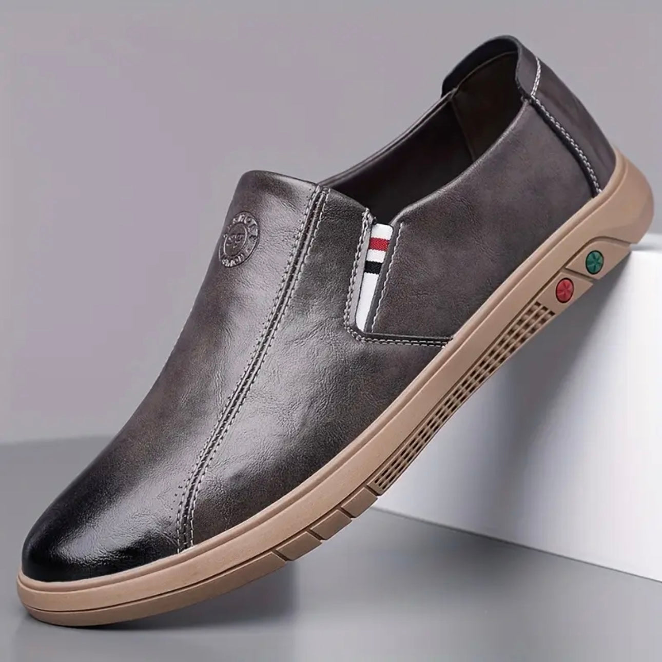 Men's Slip-On Moccasins with Padded Insole and Flexible Sole