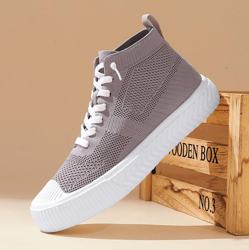 Zapatillas Hombre High Top Parte Superior de Malla Plantilla Ortopédica Cierre Sin Cordones