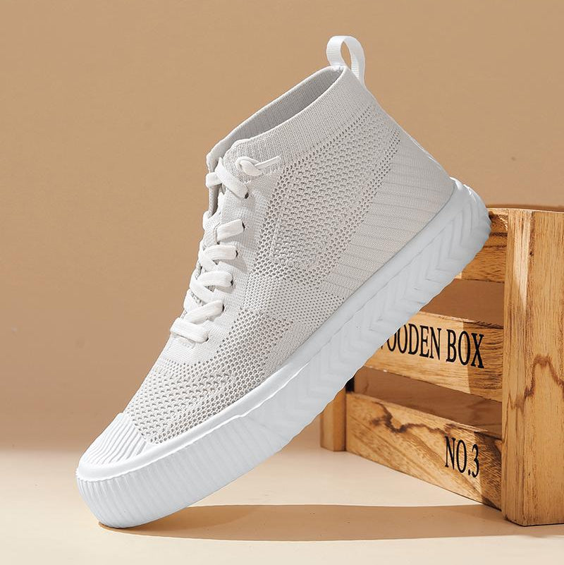 Zapatillas Hombre High Top Parte Superior de Malla Plantilla Ortopédica Cierre Sin Cordones