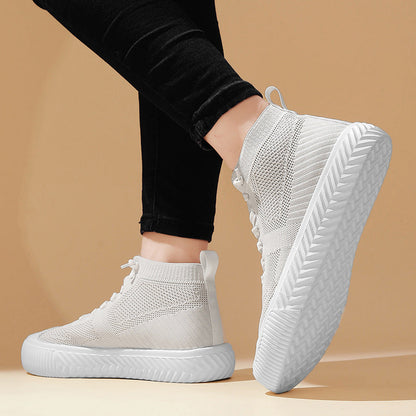 Zapatillas Hombre High Top Parte Superior de Malla Plantilla Ortopédica Cierre Sin Cordones