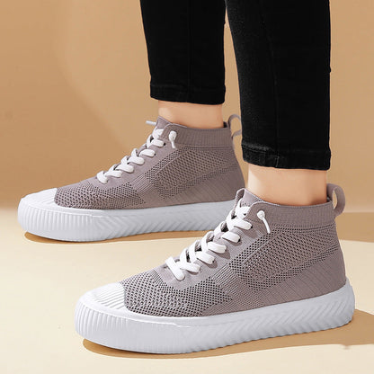 Zapatillas Hombre High Top Parte Superior de Malla Plantilla Ortopédica Cierre Sin Cordones