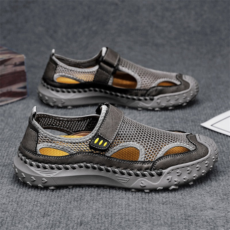 Herresandaler Slip-On med Lukket Tå – Åndbare og Med Bred Pasform