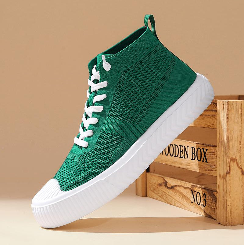 Zapatillas Hombre High Top Parte Superior de Malla Plantilla Ortopédica Cierre Sin Cordones