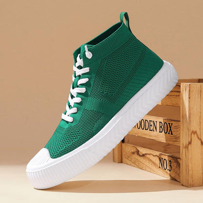 Zapatillas Hombre High Top Parte Superior de Malla Plantilla Ortopédica Cierre Sin Cordones
