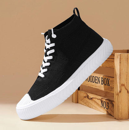 Zapatillas Hombre High Top Parte Superior de Malla Plantilla Ortopédica Cierre Sin Cordones
