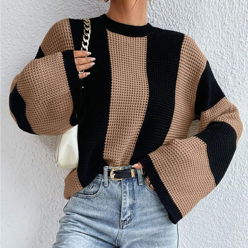Maglione Donna Girocollo con Spalle Scese e Maniche Ampie – Stile Rilassato