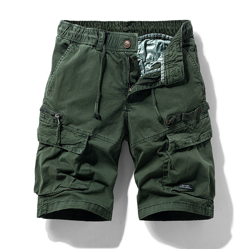 Herre cargo bermudashorts med snøre i taljen og flere lommer