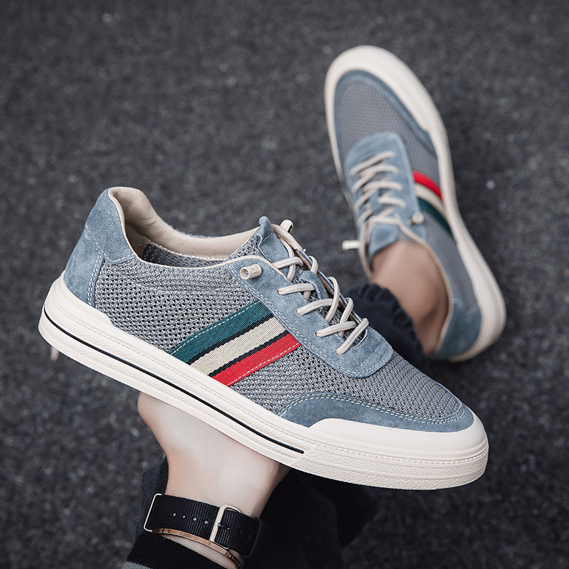 Men's Retro Sneakers with Breathable Mesh Upper and Slip-On Design