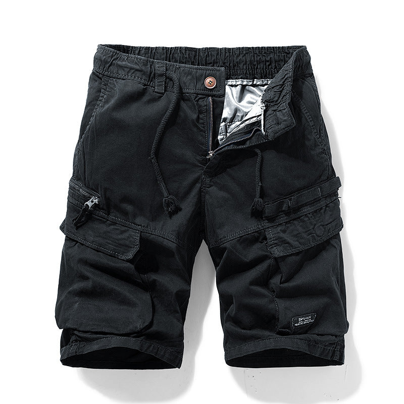 Herre cargo bermudashorts med snøre i taljen og flere lommer