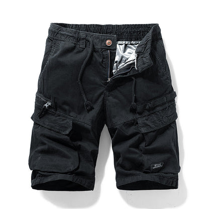 Herre cargo bermudashorts med snøre i taljen og flere lommer