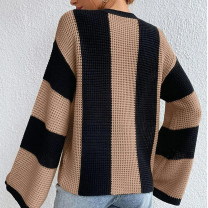 Maglione Donna Girocollo con Spalle Scese e Maniche Ampie – Stile Rilassato
