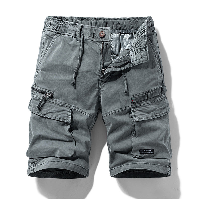 Herre cargo bermudashorts med snøre i taljen og flere lommer
