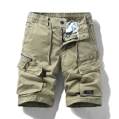 Herre cargo bermudashorts med snøre i taljen og flere lommer