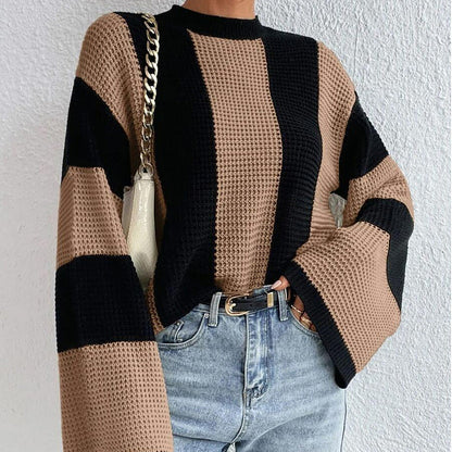 Maglione Donna Girocollo con Spalle Scese e Maniche Ampie – Stile Rilassato